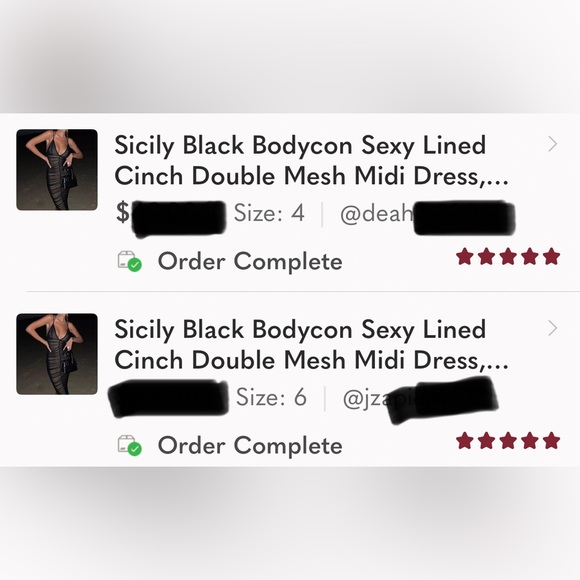 Delia Black Bodycon Sexy Lined Cinch Double Mesh Midi Dress, Little Black Dress - Picture 7 of 9